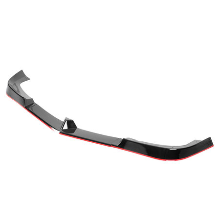 Spec-D Tuning 12-14 Mercedes Benz W204 Front Bumper Lip Glossy Black With Red Trim LPF-BW20412GB-RD-PQ